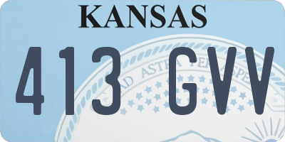 KS license plate 413GVV