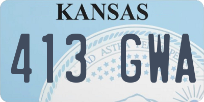 KS license plate 413GWA