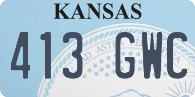 KS license plate 413GWC