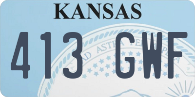 KS license plate 413GWF