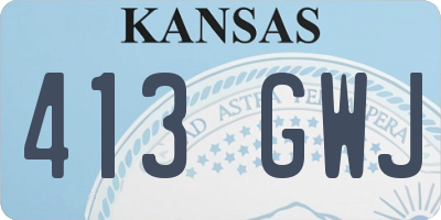 KS license plate 413GWJ