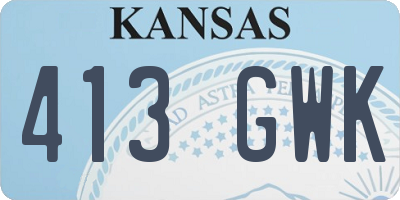 KS license plate 413GWK
