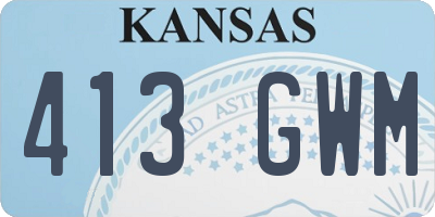 KS license plate 413GWM