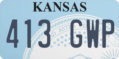 KS license plate 413GWP