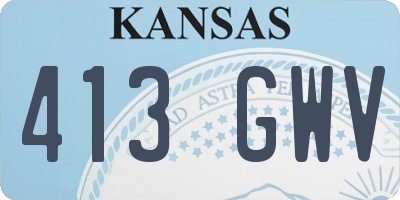 KS license plate 413GWV