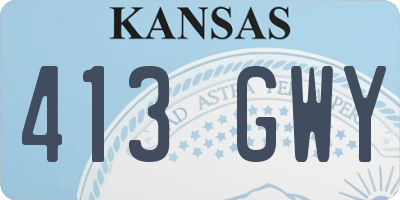 KS license plate 413GWY