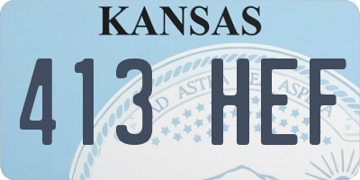 KS license plate 413HEF