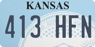 KS license plate 413HFN