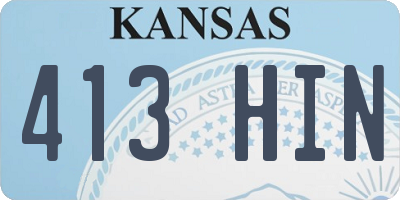 KS license plate 413HIN