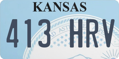 KS license plate 413HRV