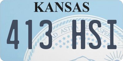 KS license plate 413HSI