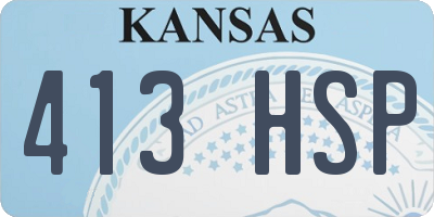 KS license plate 413HSP