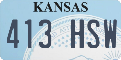 KS license plate 413HSW