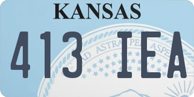 KS license plate 413IEA