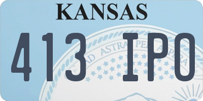 KS license plate 413IPO