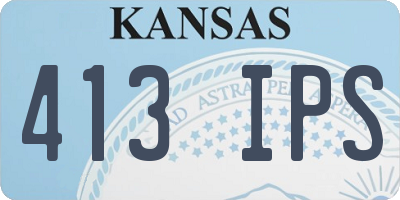 KS license plate 413IPS