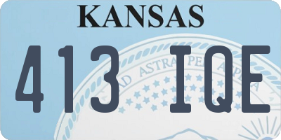 KS license plate 413IQE