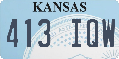 KS license plate 413IQW