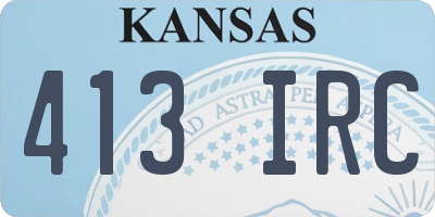 KS license plate 413IRC