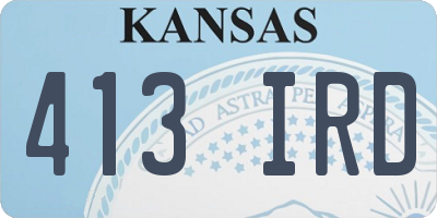 KS license plate 413IRD