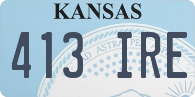 KS license plate 413IRE
