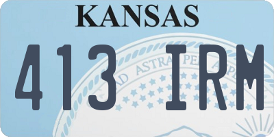 KS license plate 413IRM