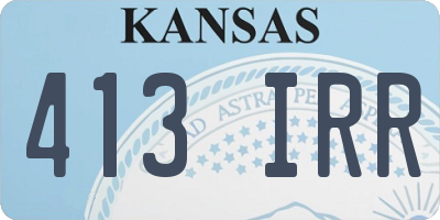 KS license plate 413IRR