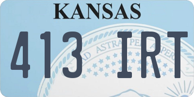 KS license plate 413IRT