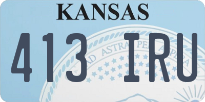 KS license plate 413IRU