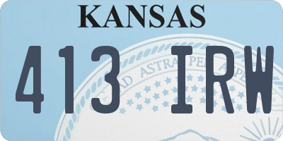 KS license plate 413IRW