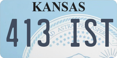 KS license plate 413IST