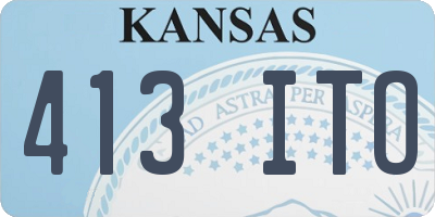 KS license plate 413ITO