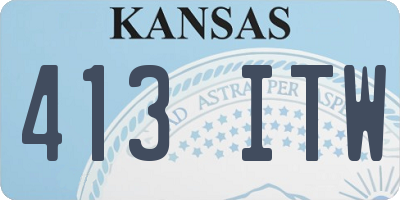 KS license plate 413ITW