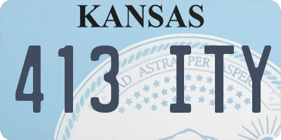 KS license plate 413ITY