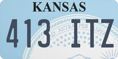 KS license plate 413ITZ