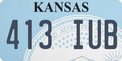 KS license plate 413IUB