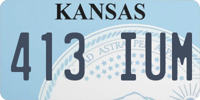 KS license plate 413IUM