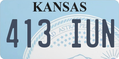 KS license plate 413IUN