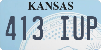 KS license plate 413IUP