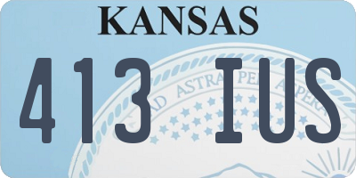 KS license plate 413IUS