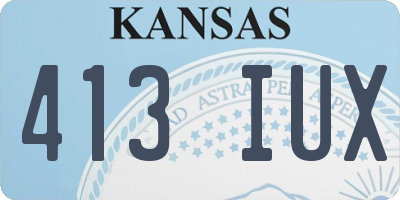 KS license plate 413IUX