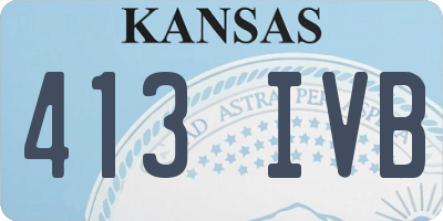KS license plate 413IVB