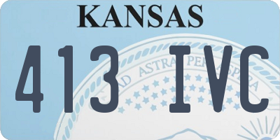KS license plate 413IVC