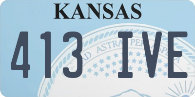 KS license plate 413IVE