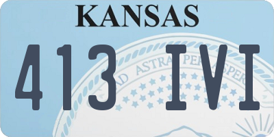 KS license plate 413IVI