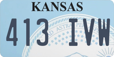KS license plate 413IVW