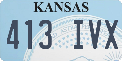 KS license plate 413IVX