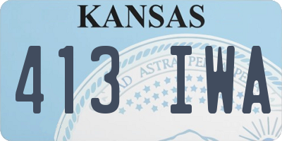 KS license plate 413IWA