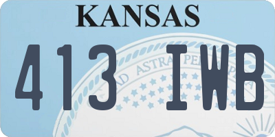 KS license plate 413IWB
