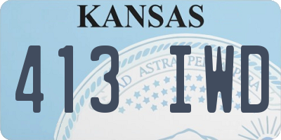 KS license plate 413IWD